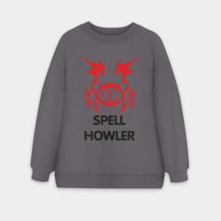 Женский свитшот oversize без начеса хлопок Dark Elf Mage - Spell Howler