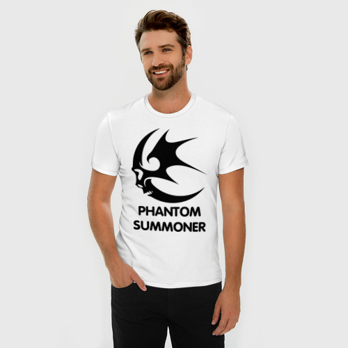Мужская футболка хлопок Slim Dark Elf Mage - Phantom Summoner, цвет белый - фото 3