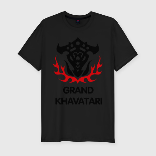 Мужская футболка хлопок Slim Orc Fighter - Grand Khavatari, цвет черный