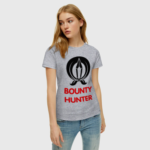 Женская футболка хлопок Dwarf Fighter - Bounty Hunter, цвет меланж - фото 3