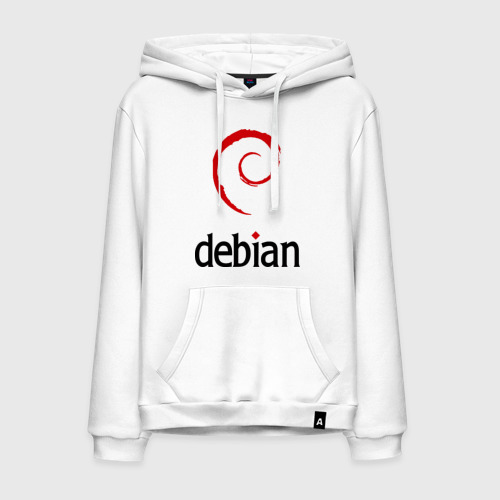 Мужская толстовка из хлопка с принтом Debian, вид спереди №1