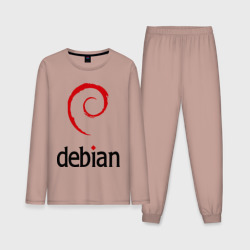 Мужская пижама с лонгсливом хлопок Debian