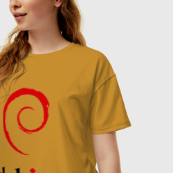 Женская футболка хлопок Oversize Debian - фото 2