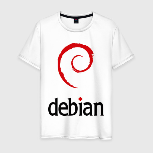 Мужская футболка хлопок Debian, цвет белый