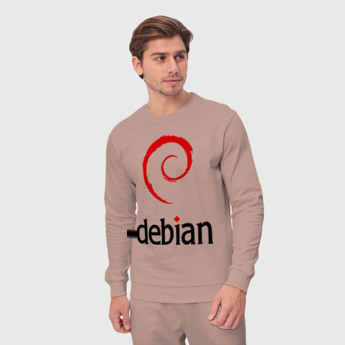 Мужской костюм хлопок Debian, цвет пыльно-розовый - фото 5