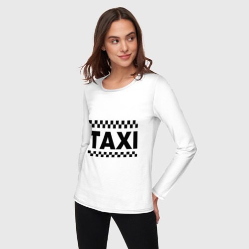 Женский лонгслив хлопок Taxi, цвет белый - фото 3