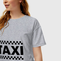 Женская футболка хлопок Oversize Taxi - фото 2