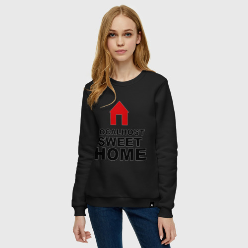 Женский свитшот хлопок Localhost Swet Home, цвет черный - фото 3