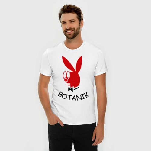 Мужская футболка хлопок Slim Botanic, цвет белый - фото 3
