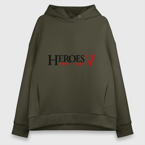 Женское худи Oversize хлопок Heroes V, цвет хаки