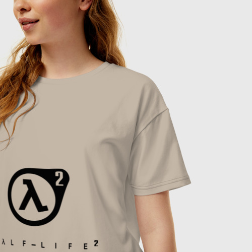 Женская футболка хлопок Oversize с принтом Half Life 2, фото на моделе #1