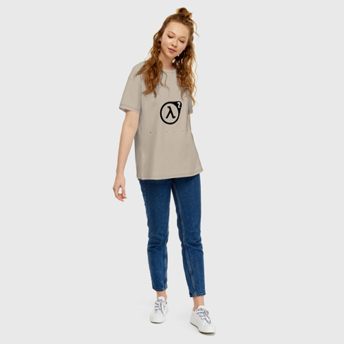 Женская футболка хлопок Oversize с принтом Half Life 2, вид сбоку #3