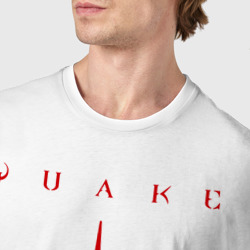 Футболка с принтом Quake arena для мужчины, вид на модели спереди №4. Цвет основы: белый