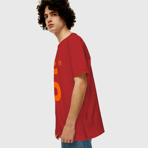 Мужская футболка хлопок Oversize с принтом Ёб тм, вид сбоку #3
