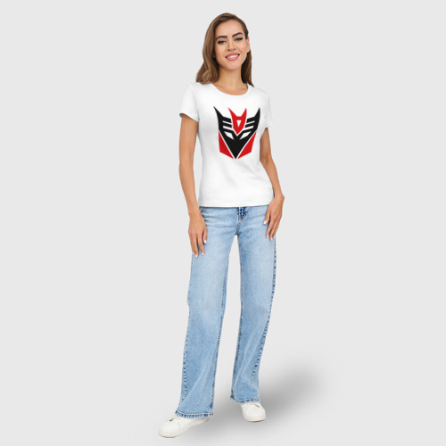Женская футболка хлопок Slim Десептиконы, цвет белый - фото 5