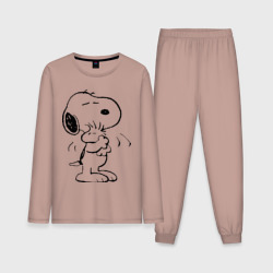 Мужская пижама с лонгсливом хлопок Snoopy