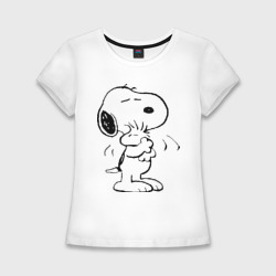 Женская футболка хлопок Slim Snoopy