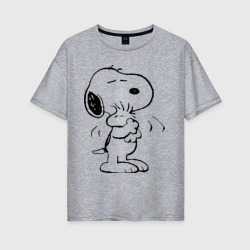 Женская футболка хлопок Oversize Snoopy