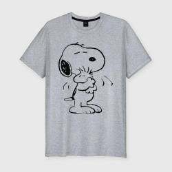 Snoopy – Мужская футболка хлопок Slim с принтом купить