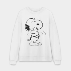 Мужской свитшот oversize без начеса хлопок Snoopy