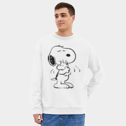 Мужской свитшот oversize без начеса хлопок Snoopy - фото 2