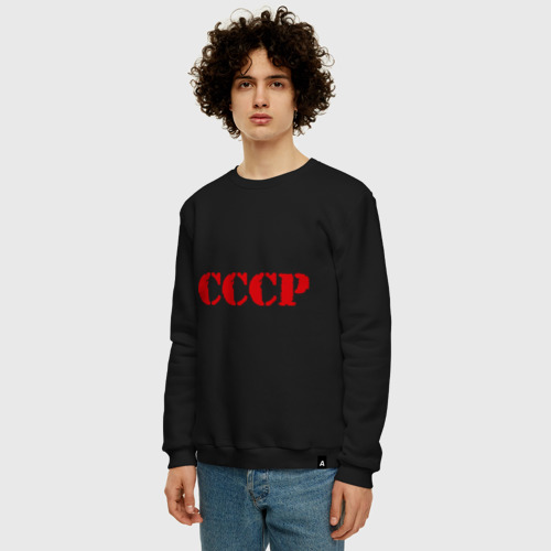 Мужской свитшот хлопок CCCP, цвет черный - фото 3