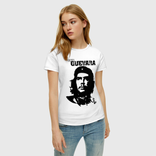 Женская футболка хлопок Че Гевара, цвет белый - фото 3
