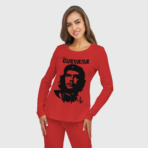 Женская пижама с лонгсливом хлопок Че Гевара, цвет красный - фото 5