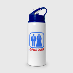 Бутылка для воды с трубочкой Game over