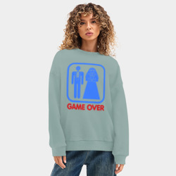Женский свитшот oversize без начеса хлопок Game over - фото 2
