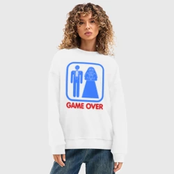 Женский свитшот oversize без начеса хлопок Game over - фото 2