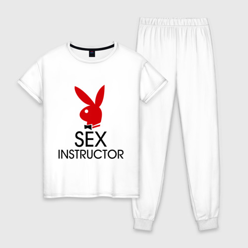 Женская пижама хлопок Sex Instructor, цвет белый