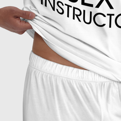Мужская пижама хлопок Sex Instructor, цвет белый - фото 6