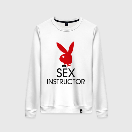 Женский свитшот хлопок Sex Instructor, цвет белый