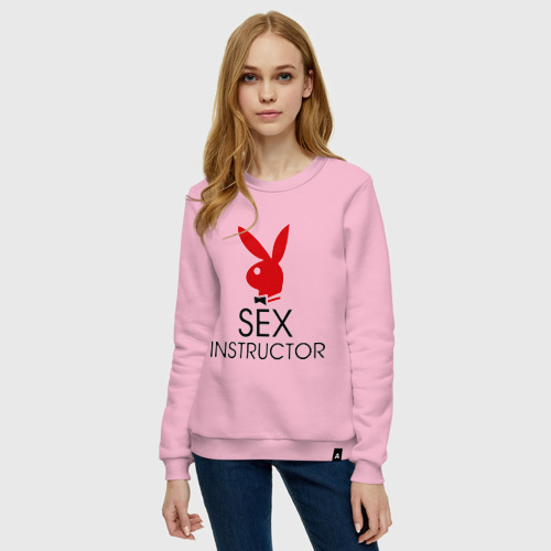 Женский свитшот хлопок Sex Instructor, цвет светло-розовый - фото 3
