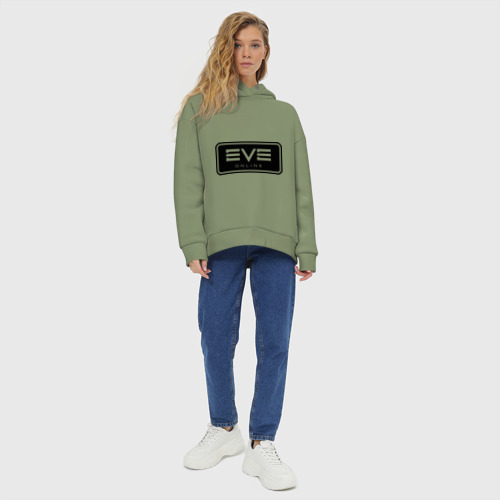 Женское худи Oversize хлопок EVE online, цвет авокадо - фото 6