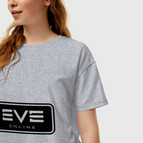Женская футболка хлопок Oversize EVE online, цвет меланж - фото 3