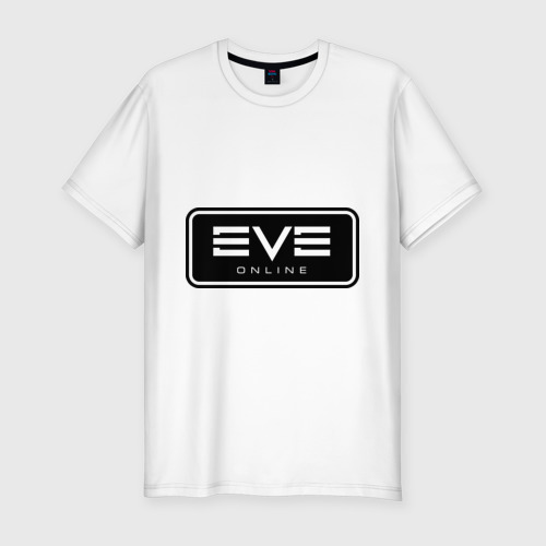 Мужская приталенная футболка из хлопка с принтом EVE online, вид спереди №1