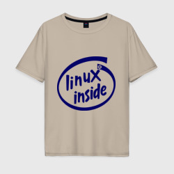 Мужская футболка хлопок Oversize Linux inside