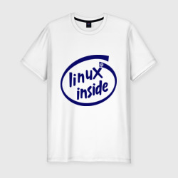 Мужская футболка хлопок Slim Linux inside