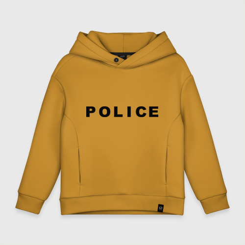 Детское худи Oversize хлопок Police, цвет горчичный