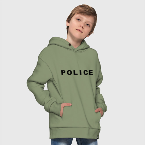 Детское худи Oversize хлопок Police, цвет авокадо - фото 9