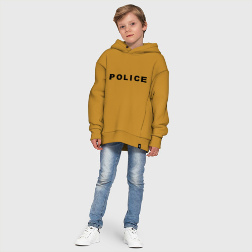 Детское худи Oversize хлопок Police, цвет горчичный - фото 11