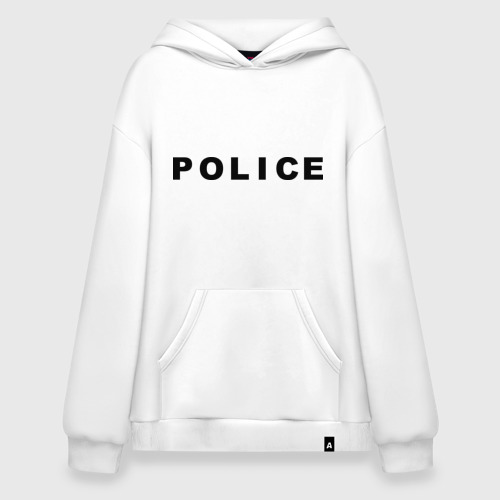 Худи SuperOversize хлопок Police, цвет белый