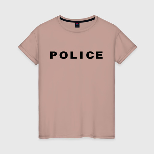 Женская футболка хлопок Police, цвет пыльно-розовый