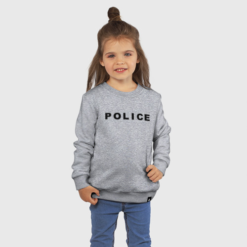 Детский свитшот хлопок Police, цвет меланж - фото 3