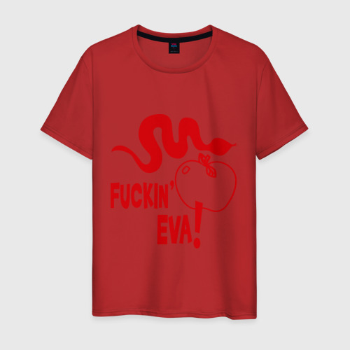 Мужская футболка хлопок Fucking Eva, цвет красный