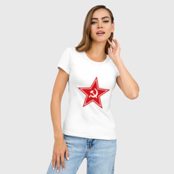 Женская футболка хлопок Slim Звезда СССР - фото 2