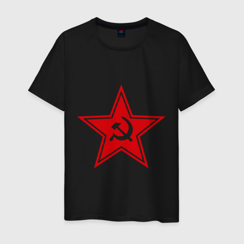 Мужская футболка хлопок Звезда СССР, цвет черный