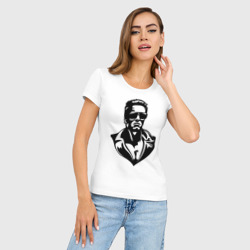 Женская футболка хлопок Slim Шварцнеггер - фото 2